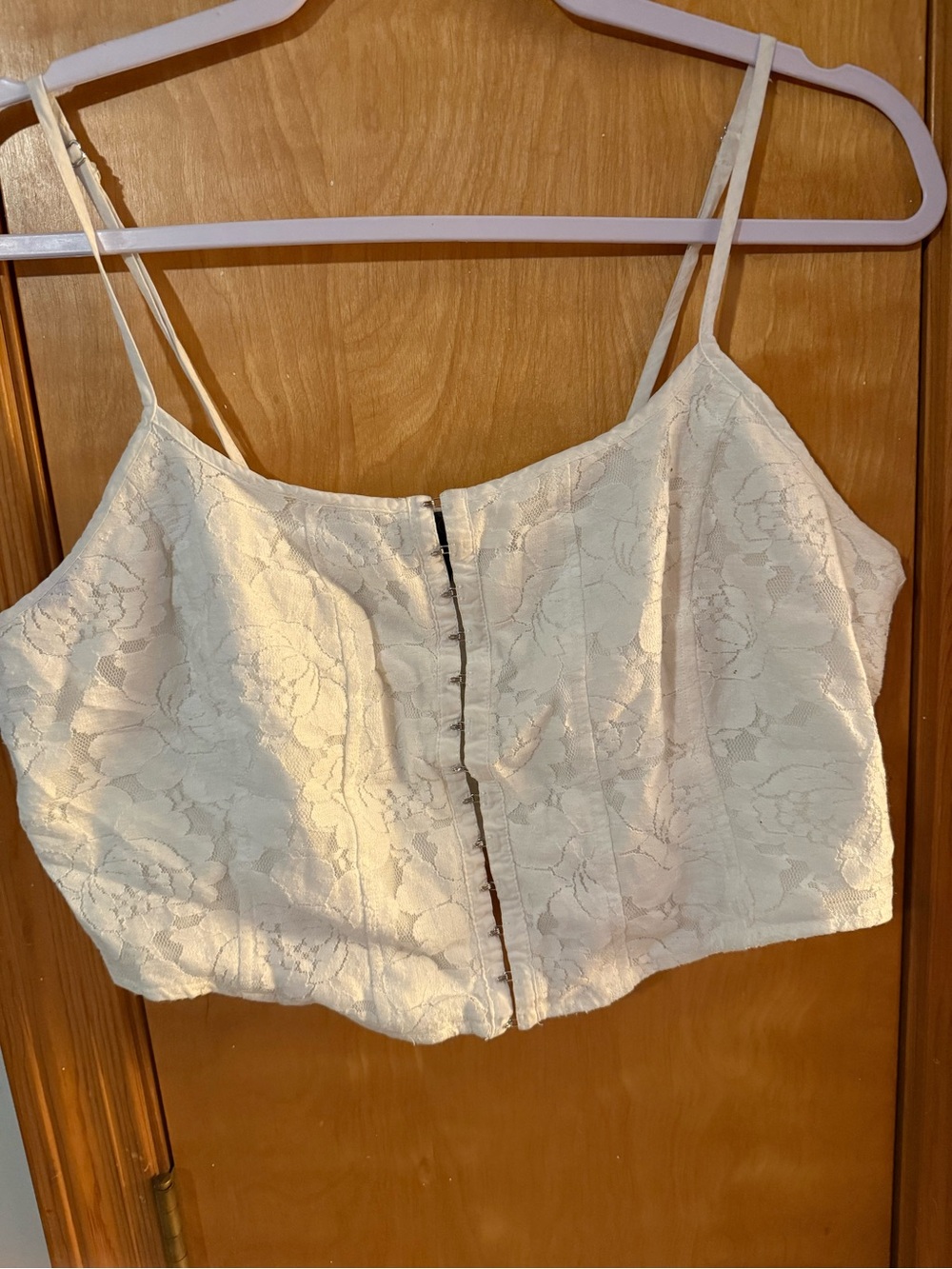 Wild fable white lace corset style top XL